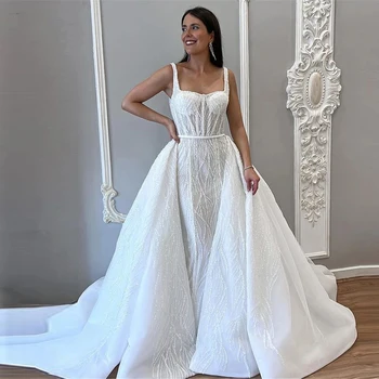Šljokice Sirena vjenčanice Grejs S je odvojiva Voz bez naramenica Dubai Žene Moden Svadbeni Haljine 2023 Vestido De Novia فستان