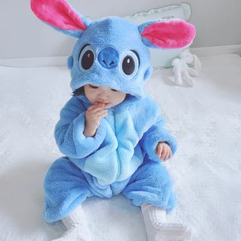 Baby Boy Plavi Šav Kigurumi Pidžamu Odjeću Novorođenče Romper Bodi Životinja Animaciju Kostim Odjeću Sa Kapuljacom Zime Kombinezon